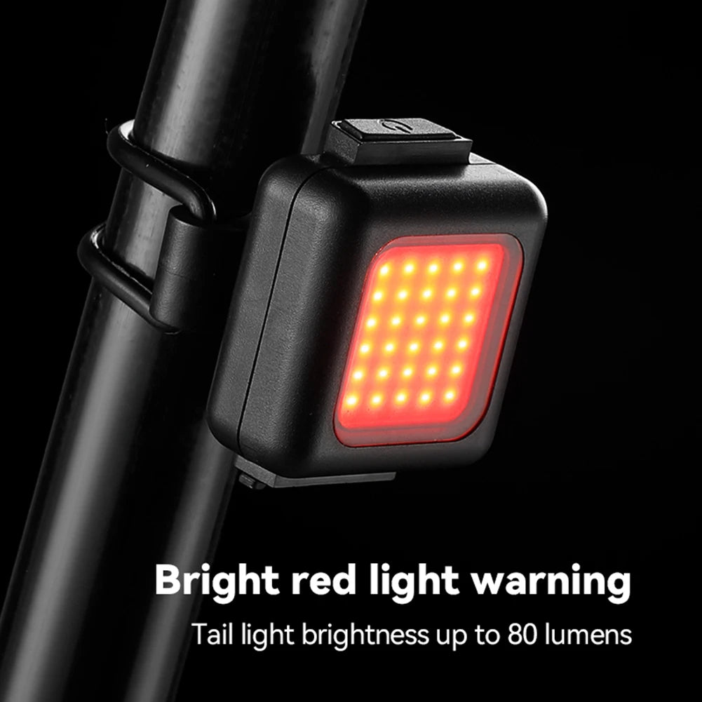 Bicycle Light Set Type-C Charging Headlight Taillights Easy to Install 3 Lighting Modes MTB Bike Front Rear Light Warning Set