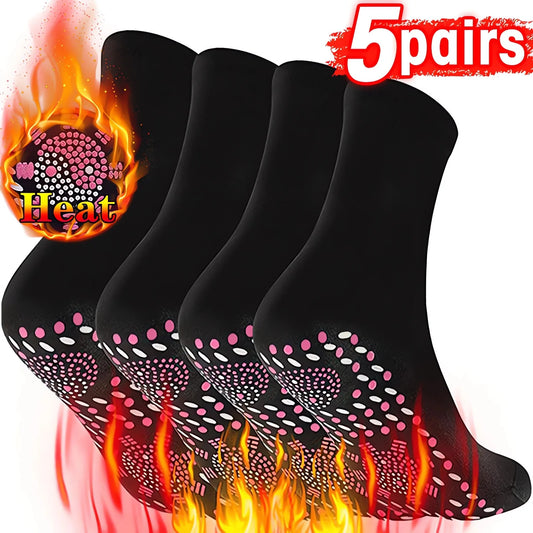 1-10pairs Tourmaline Self-Heating Socks Winter Warm Thermal Health Care Socks Floor Socks Absorption Deodorant  Warm Socks