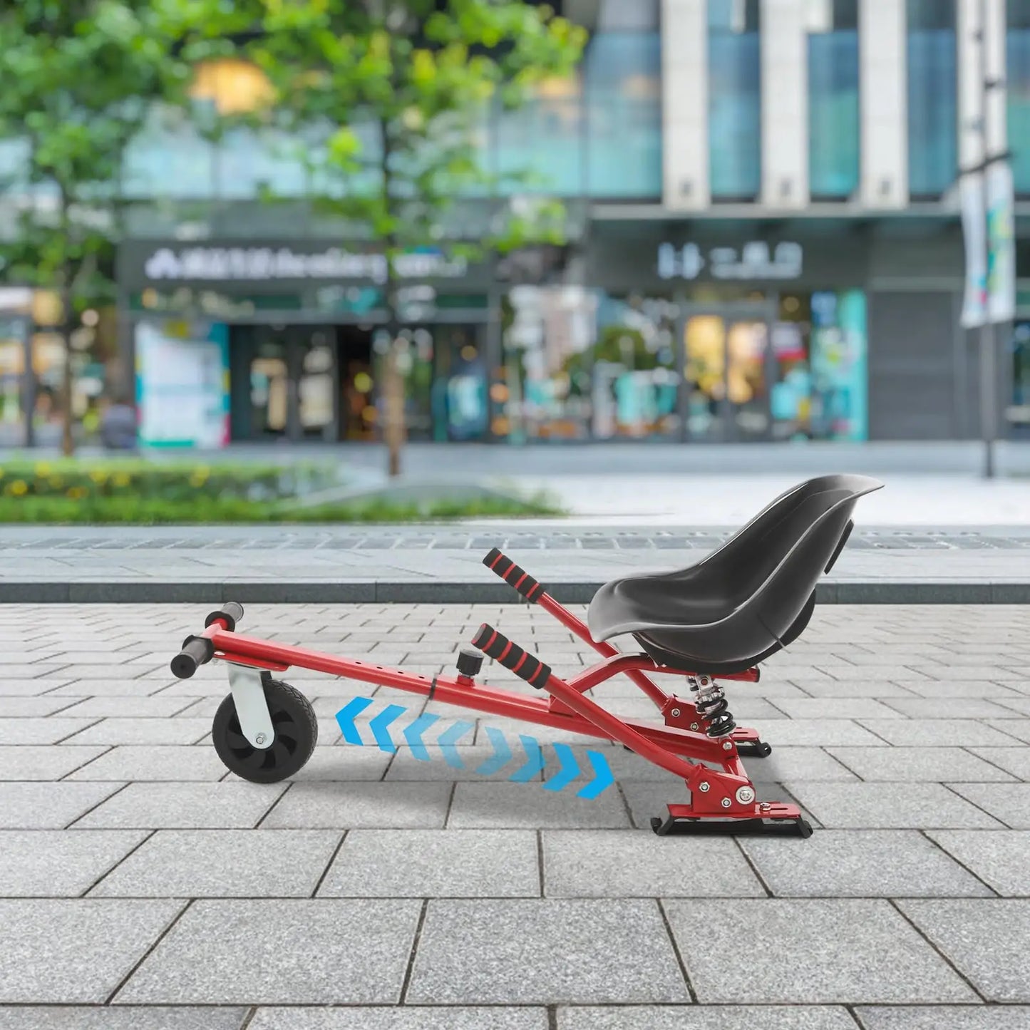 Hoverboard Go Kart Seat with Rear Shock Absorption, Adjustable Balancing Scooter