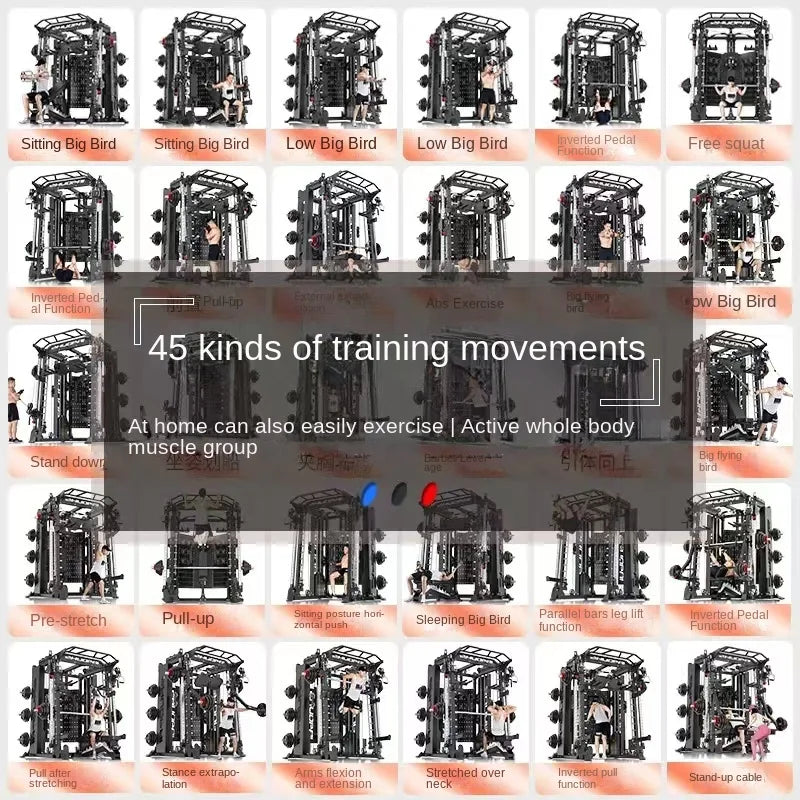 Gantry Rack Fitness Equipment Household Smith Machine Squat Push Rack Multi-Functional Set equipment Comprehensive Trainer