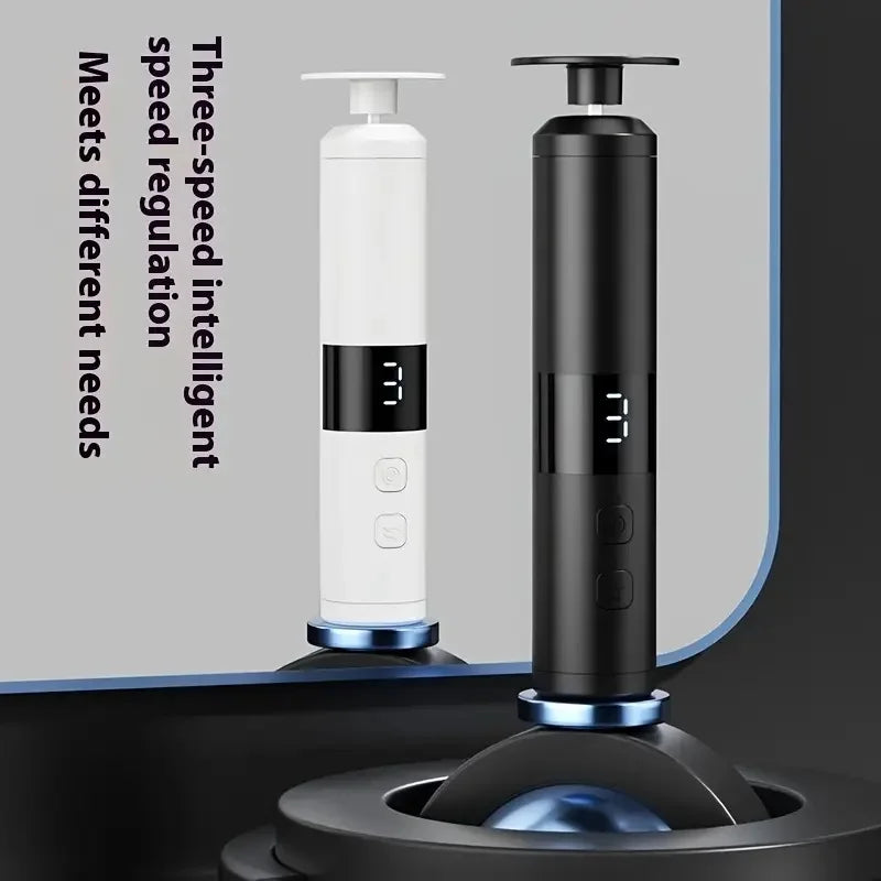 3-speed speed adjustment, LCD display screen, 16 interchangeable heads for home/foot and hand care, fast charging