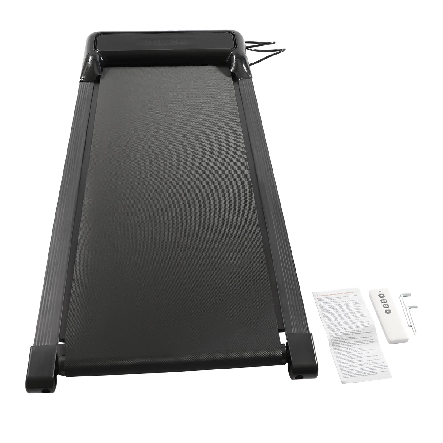 Under Desk Treadmill for Home Office, 2.25HP Quiet Portable Walking Jogging Machine with LED Display, Remote Control, 1-6km/h Speed, 100kg/220.46lbs Capacity, No Assembly Required, Easy Storage Under Bed