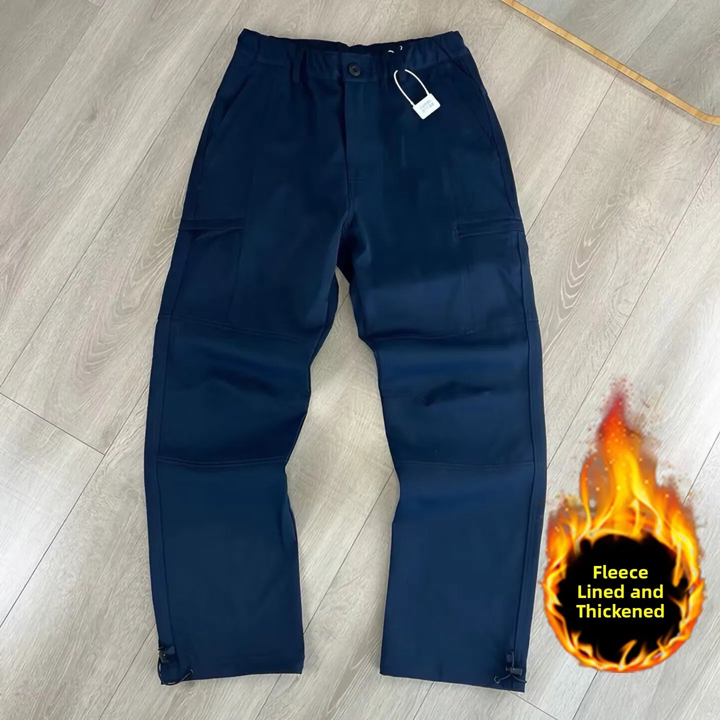 Outdoor Workwear Pants Men's Loose Fce Lined Thi Soft ell Hiking Pants Windproof Waterproof Climbing Trousers