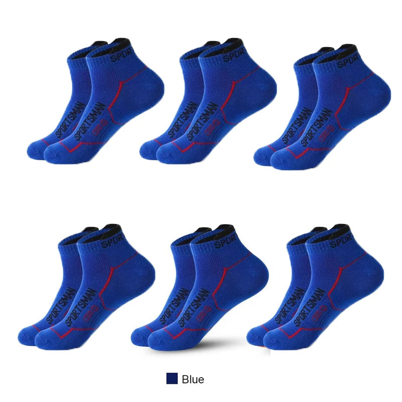 6 Pairs Socks Men's Short Socks Sweat Absorbent and Odorous Basketball Socks Running Sports Socks Breathable Mesh Men's Socks