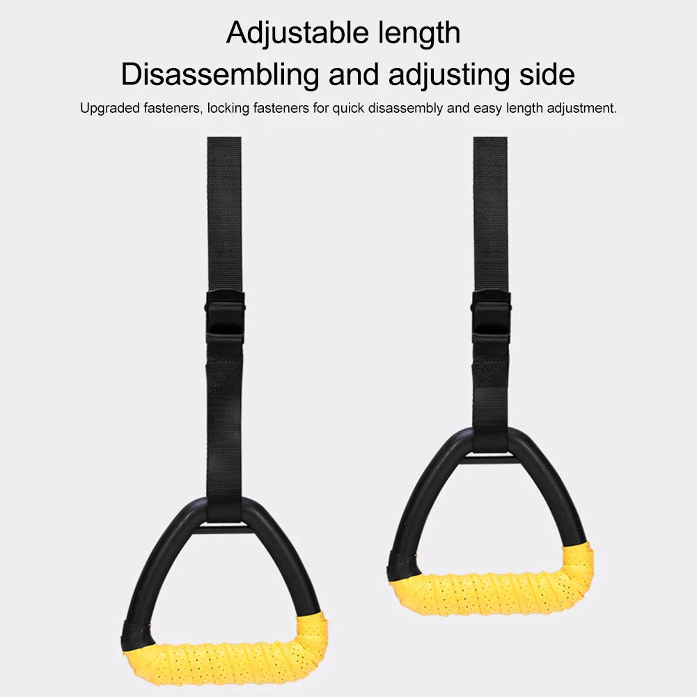 Gymnastic Rings with Adjustable Straps Pull Up Exercise Rings Non-Slip Fitness Rings for Home Exercise Workout Fitness Training