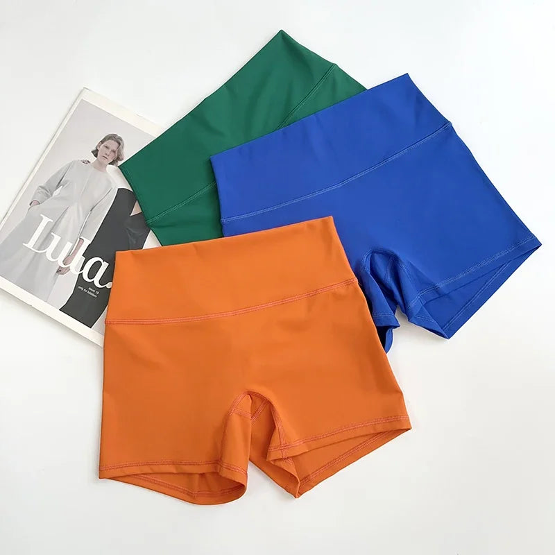 Women Sports Biker Shorts Women Naked Feeling High Waist Yoga Shorts Push Up Fitness Leggings Tummy Control Yoga Slim Shorts