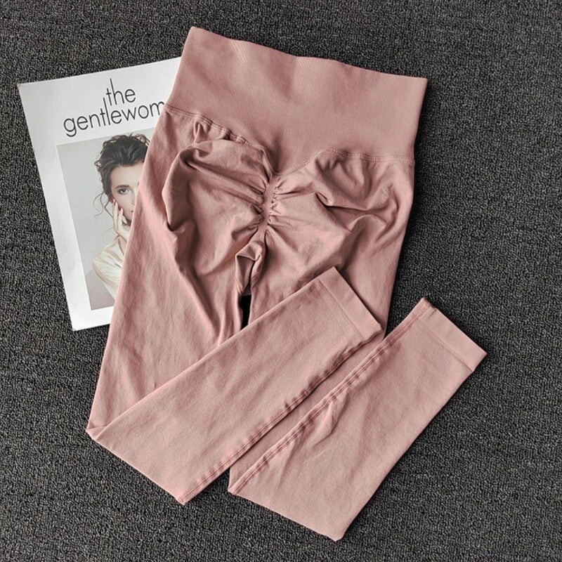 Seamless High Waisted Leggings Sport Through Yoga Hip Lifting Gym Running Quick Dry Pants Scrunch Butt Pants