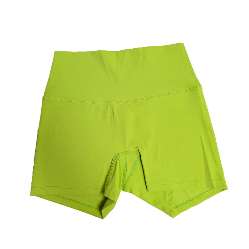Yoga Shorts Solid Color Women Fitness Shorts High Waist Legging Bike Soft Fabric Proof Comprehensive Training Jog Sportswear