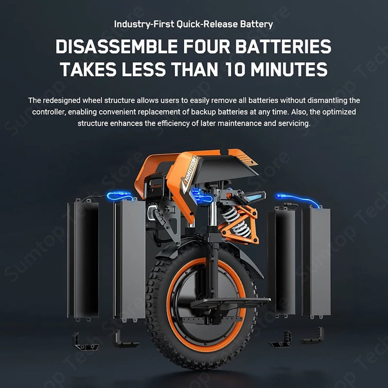 US Stock INMOTION Adventure V14 Electric Unicycle 70km/h Speed 134V 2400Wh 50S Motor C40 9000W High Torque EUC Unicycle Wheel