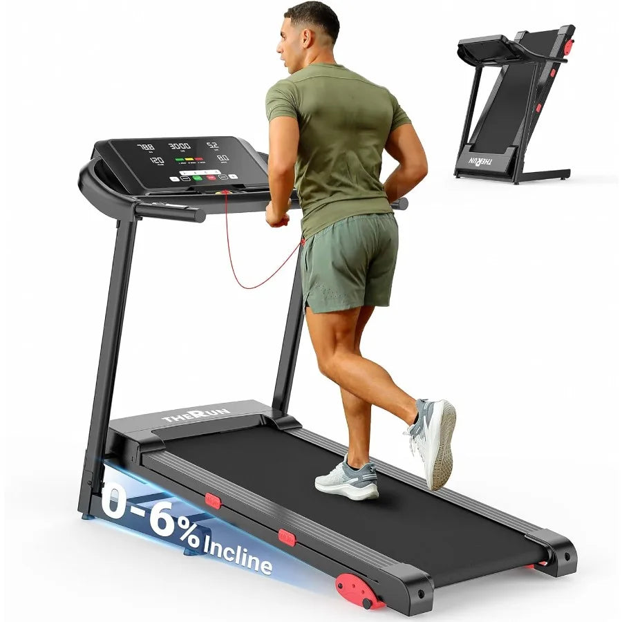 Home Treadmill with Incline Adjust, 3.0 HP Treadmill, Heart Rate Monitoring, Wider Running Belt