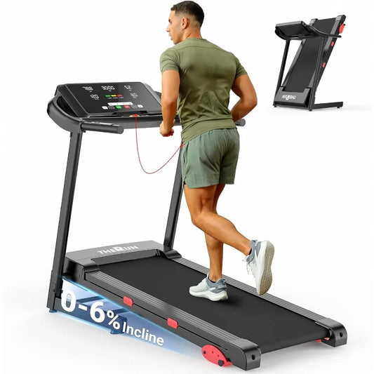 Home Treadmill with Incline Adjust, 3.0 HP Treadmill, Heart Rate Monitoring, Wider Running Belt