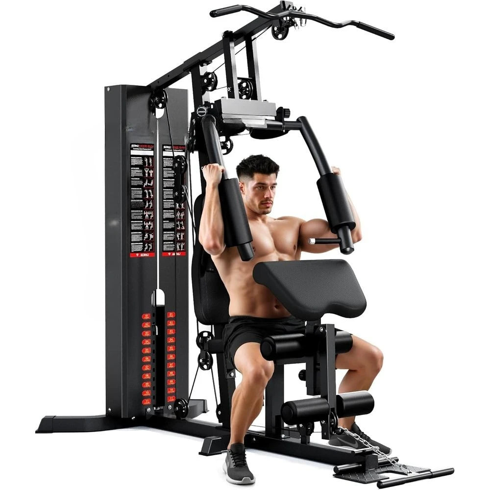 Multifunctional Home Gym Equipment 140LBS Weight Stack Pulley System Full Body Strength Training, Customized
