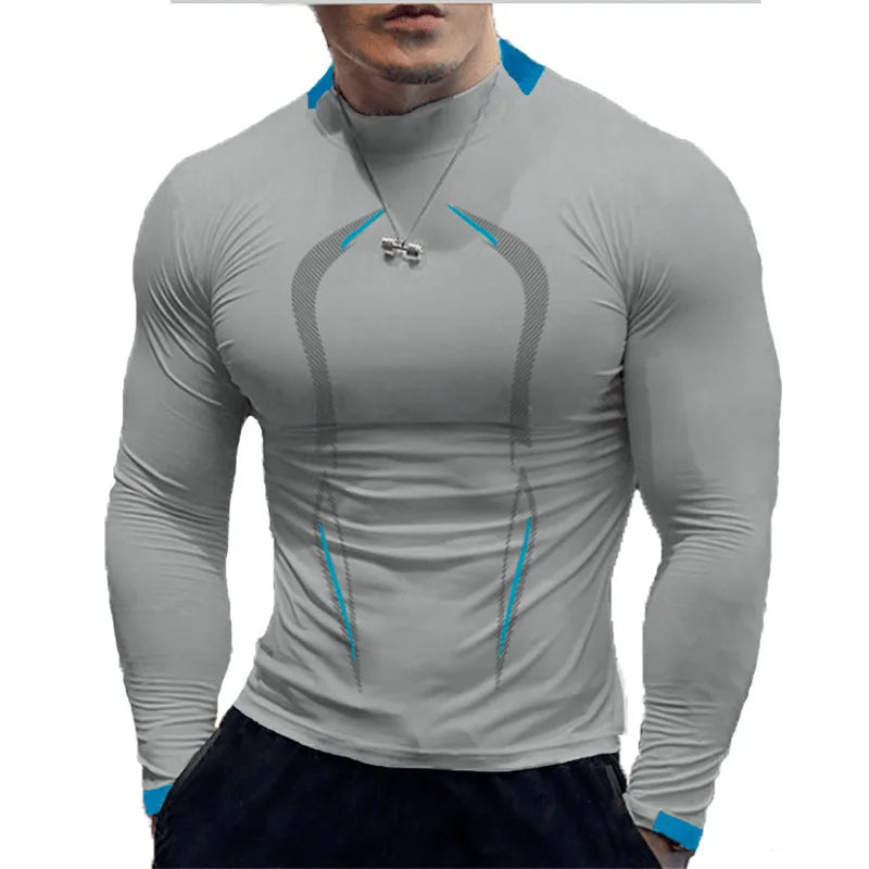 Men Compression Sport Gym t Shirt Top Long Sleeve Exercise Fitness Shirt Quick Drying Running t Shirts Bodybuilding Tees Clothes