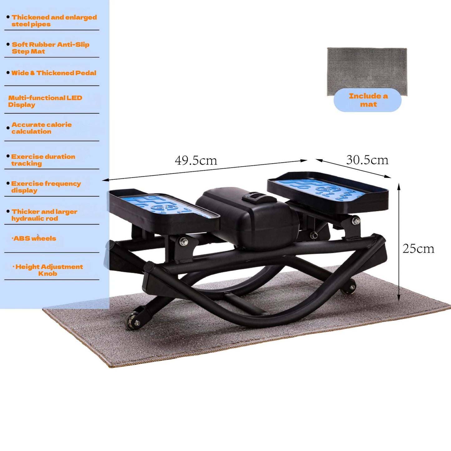 Indoor home stepper for slimming legs and waist, full body exercise for weight loss, fat burning fitness equipment, silent