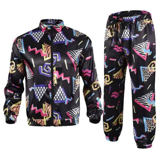 Mens 80s 90s Shell Suit Costume Adult Sports  Neon  Dress Outfit   cosplay costumes  anime cosplay