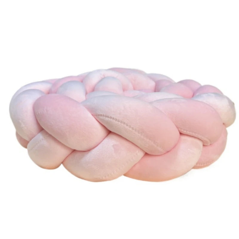 Handmade Knotted Floor Mat Woven Decorative Pillow Comfortable Soft Stitched Knitted Pillow for Living Room Bed Decorations