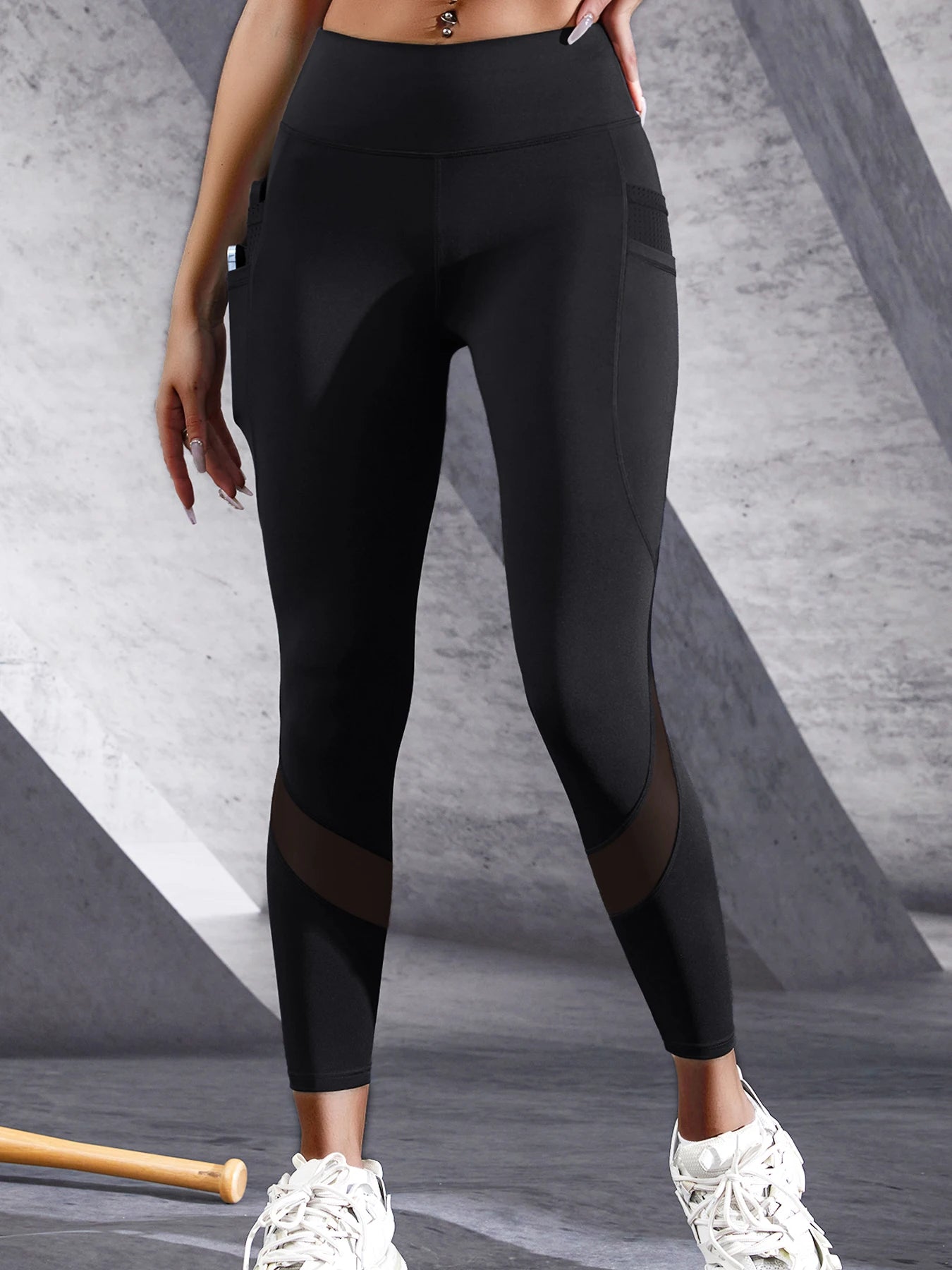Double Pocket Yoga Pants Women's Patchwork High Waist Stretchy Leggings Fitness Jogging Cycling Sportswear Female Skinny Pants