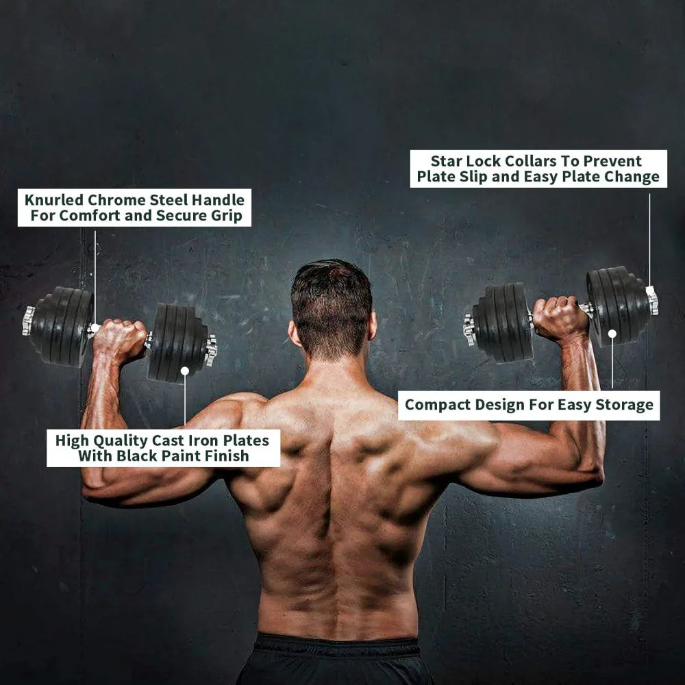 105lbs Adjustable Dumbbell Set One Pair of Adjustable Dumbbells Kits - 105 Lbs (52.5lbs X 2pc)