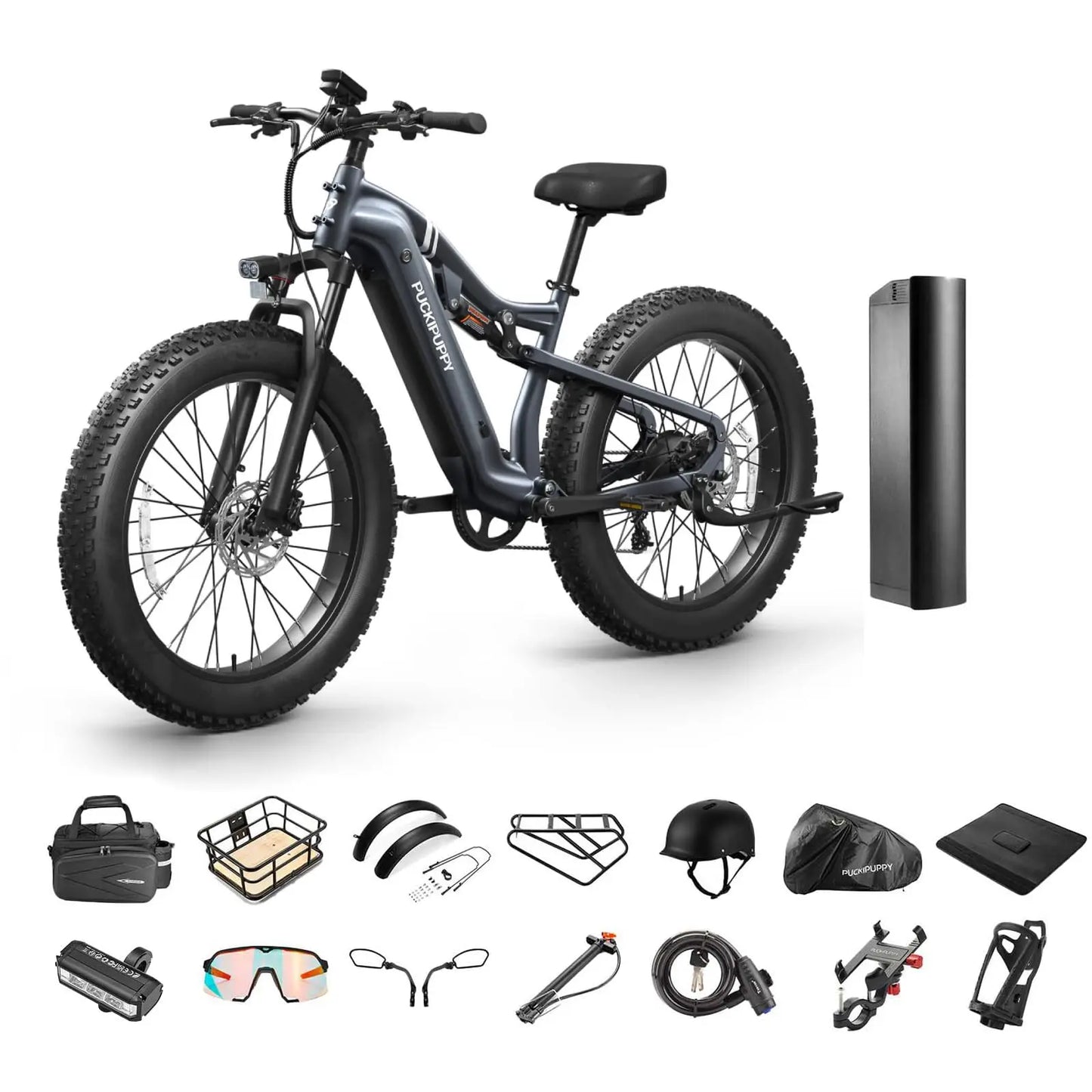 PUCKIPUPPY Labrador pro Electric Bike 1350W Peak 48V 20AH Battery Ebike 26" Fat Tire Electric Mountain Bike 2-Year Warranty