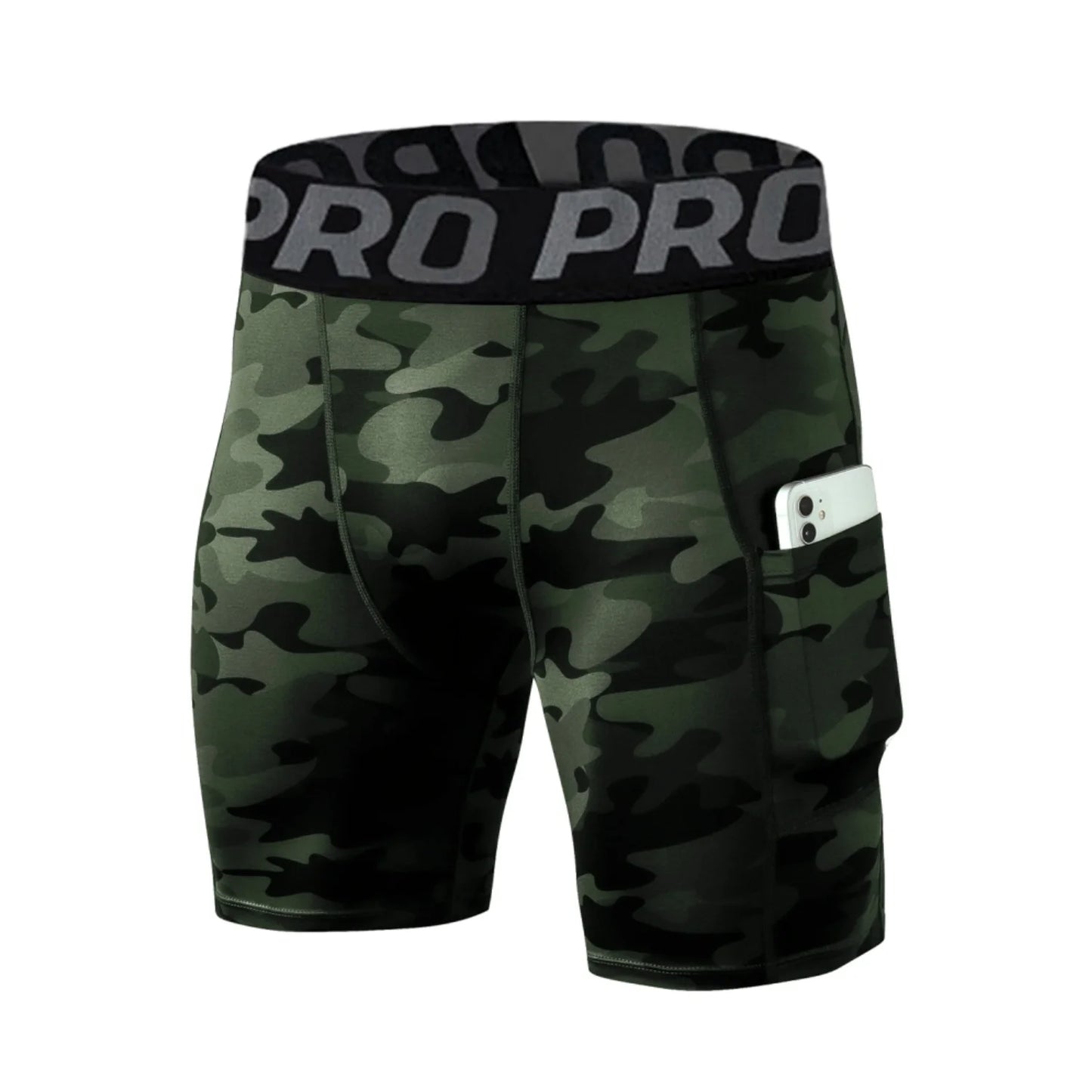 Compression Shorts Men with Pocket, Spandex Running Shorts Sport Athletic Workout Performance Underwear