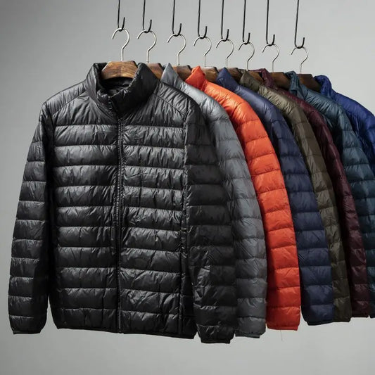 Portable Lightweight ort down Jaet for Men Autumn Winter Cotton Padded Stand Collar Warm Casual ly Friendly Outerwear