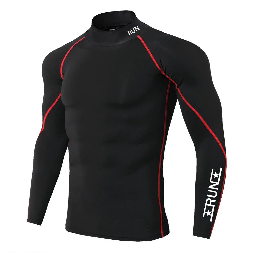 Running Compression T Shirt Men's Gym Training Quick Dry Shirts Fitness Undershirts Bodybuilding Tops Male Sports Wear