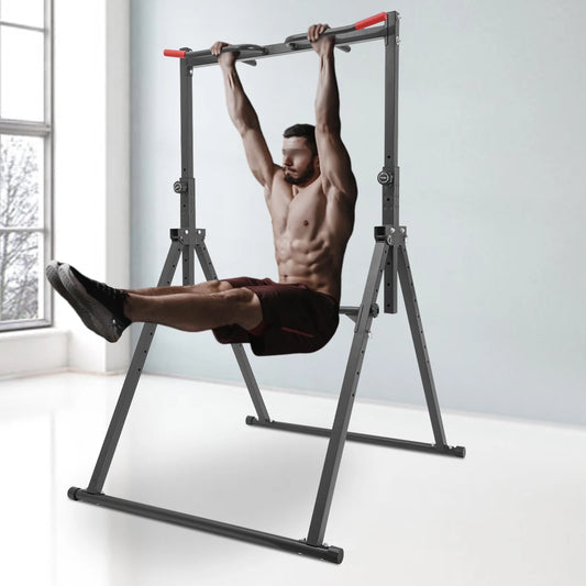 Pull Up Bar Dip Bar Power Tower Workout Dip Station Height Adjustable Free Standing Chin Up Bar Home Gym Equipment 440LBS Weight