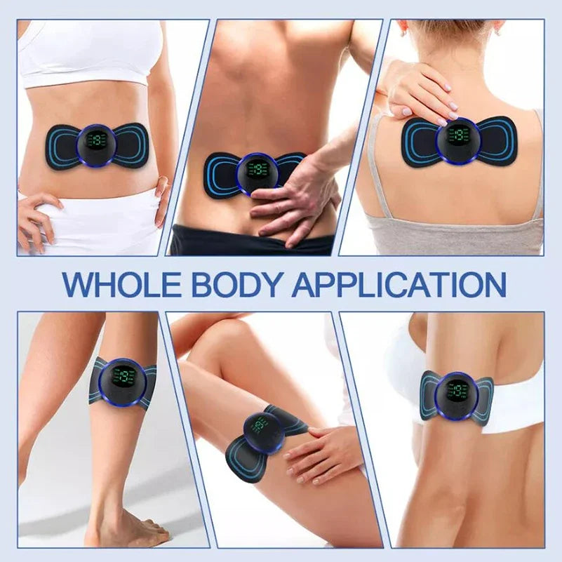 Portable Neck Massager EMS Muscle Stimulator Electric Cervical Massage Patch Low Frequency Pulse Massage Pads Pain Relief Tool