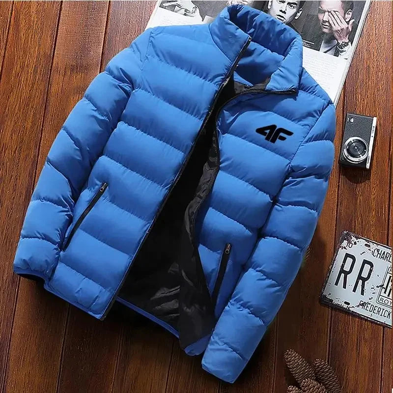 2024 New Cotton Clothing Winter Men's High Quality Casual Fashion Lightweight Warm Business Stand up Collar Warm Coat