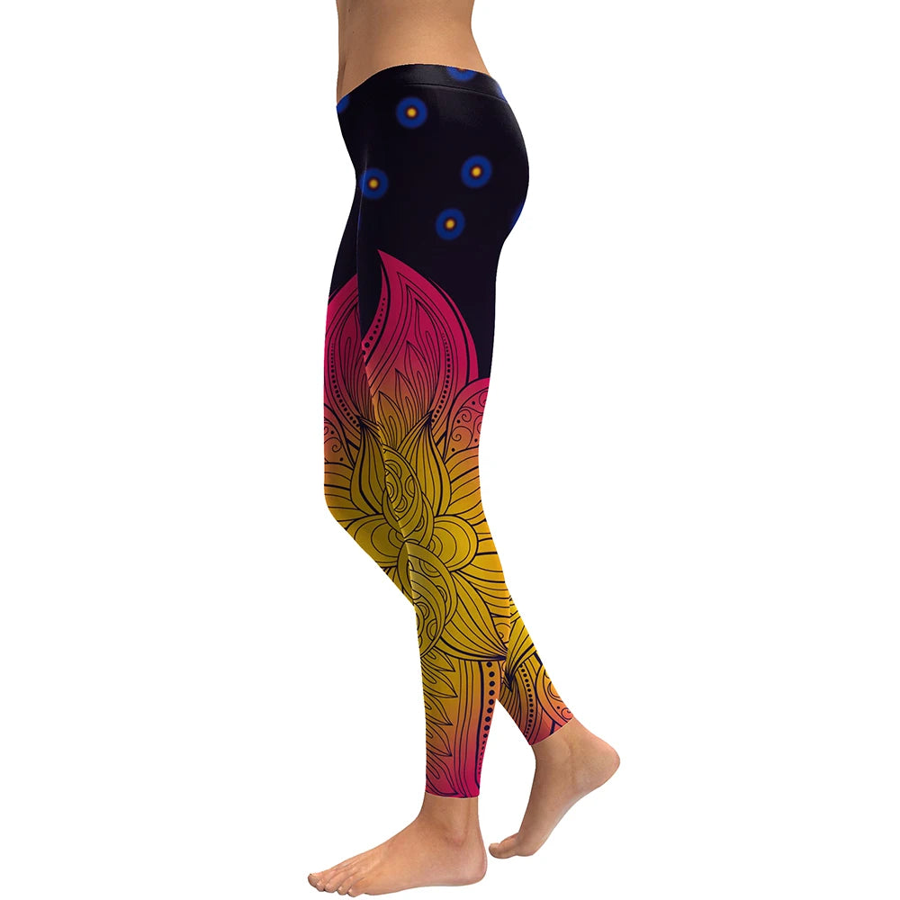Sexy Yoga Pants Mid Waist Yoga Elastic Slim Fitness Gym Sport Workout Women Leggings 2025 New Pants colorful