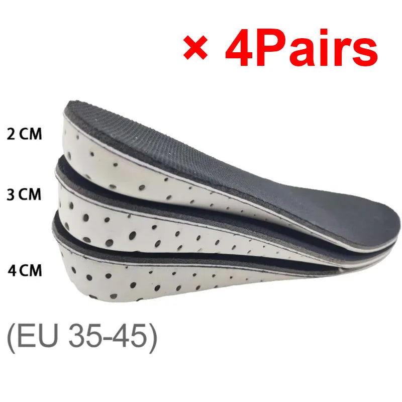 Height Increase Insole 1 Pair Hard Breathable Memory Foam Heel Lifting Inserts Shoe Lifts Shoe Pads Elevator Insoles for Unisex