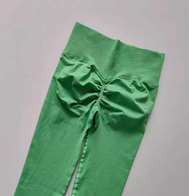 Seamless High Waisted Leggings Sport Through Yoga Hip Lifting Gym Running Quick Dry Pants Scrunch Butt Pants