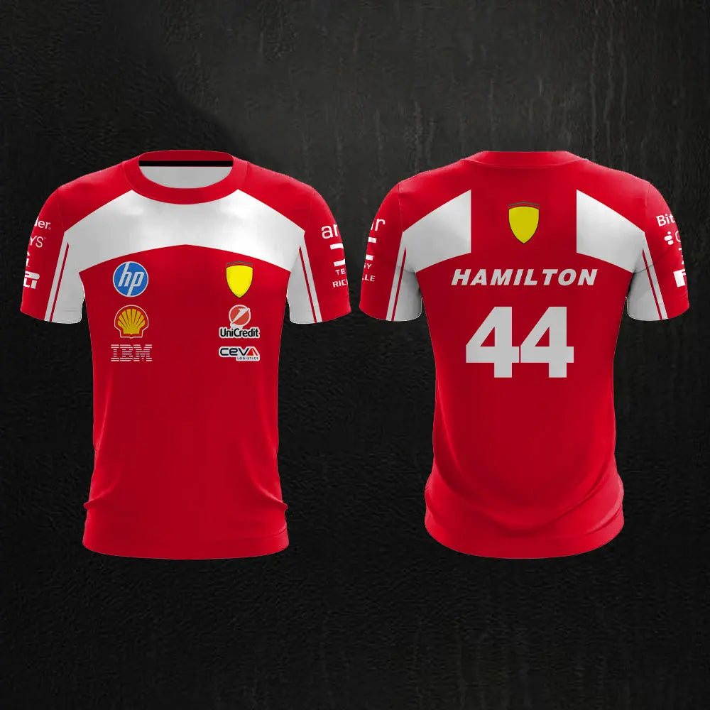 F1 Racing Outdoor Extreme Sports Quick Drying T-shirt HAMILTON 44 Driver Hot Selling Jersey Oversized Short Ssleeved Men's Shirt