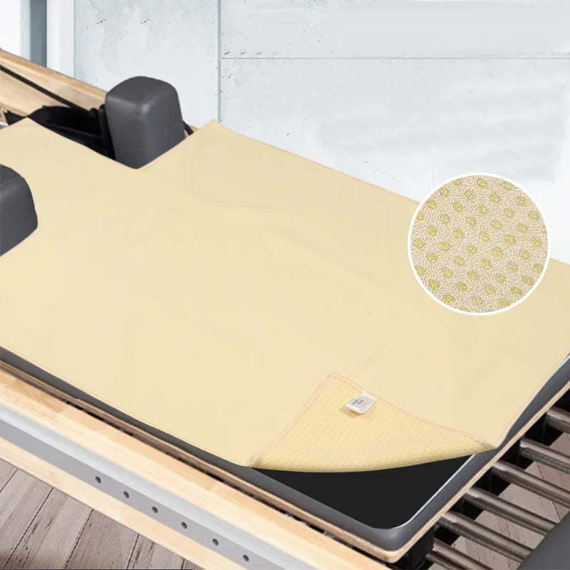 Machine Washable Pilates Core Mat Anti-Slip Mat for Large Equipment Yoga Studios, Sweatproof and Soft, Insulated Yoga Towel Port