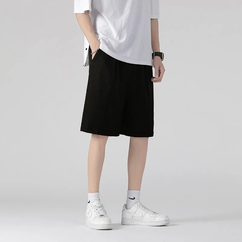 Summer Men'S Large Size Casual Shorts Beach Pants Running Sport Straight Short Pants Male Thin Sweatpant Leisure Loose Shorts