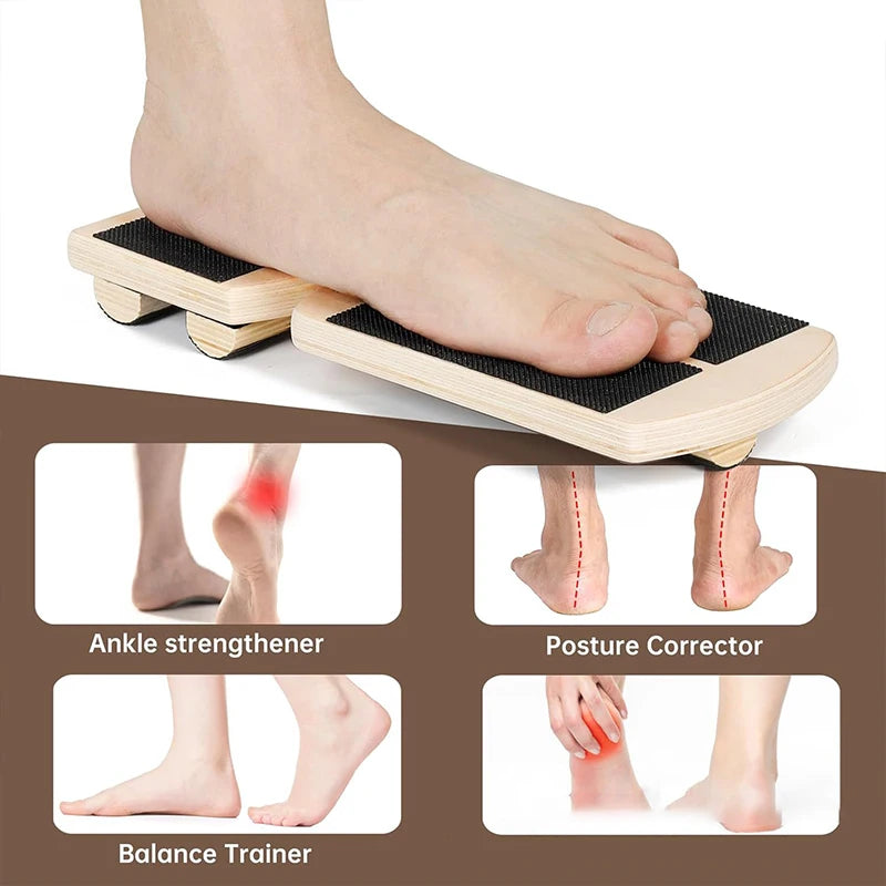 Wooden Balance Board Incline Ankle Stretcher For Ballet Single Leg Proprioception Training Anti-Slip Home Gym