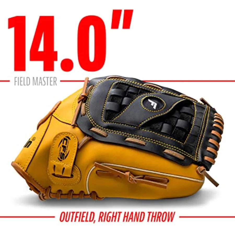 Field Master Baseball + Softball Glove - Field Master Adult + Youth Baseball + Softball Mitt - Men's + Women's Gloves
