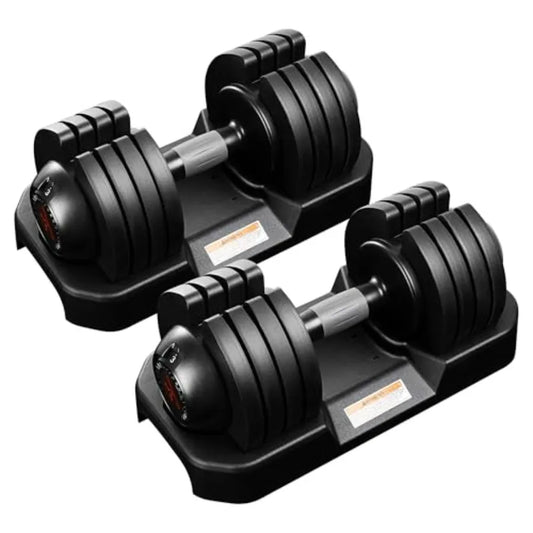 Adjustable Dumbbells Set of 2 for Home Gym Strength Training 52 lbs Pair Adjustable Free Weights for Men and Women Compact Fitn