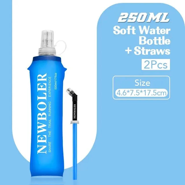 NEWBOLER 250ml 500ml Water Bottle TPU Folding Soft Flask Sport Water Bottle Water Bag Collapsible Water Bottle Running Camping