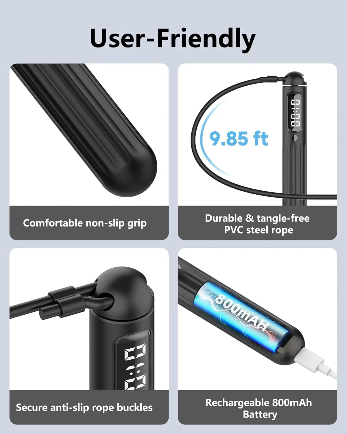 2 in 1 Smart Jump Rope: Cordless & Corded, APP Control, Adjustable for Home & Outdoor Cardio