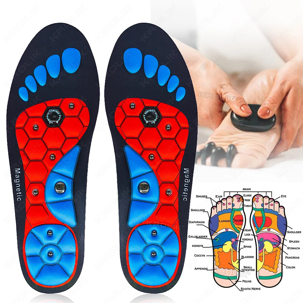 Magnetic Massage Insoles Acupressure Inserts Arch Support Orthopedic Acupressures Shoes Pads Relieve Tired for Men Women Unisex