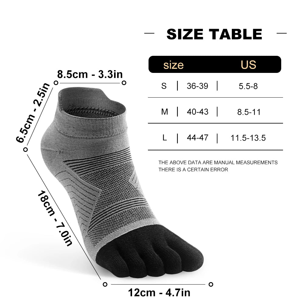 Merino Wool Hiking Socks Thermal Warm Moisture Absorption Toe Socks For Ski Climbing Running Breathable Thick Sport Toe Socks
