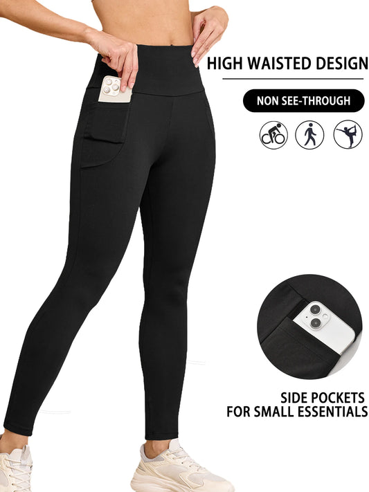 Super Soft Sports Leggings With Pockets For Women High Waisted Workout Yoga Running Push Up Gym Fitness Tight Pants Women's