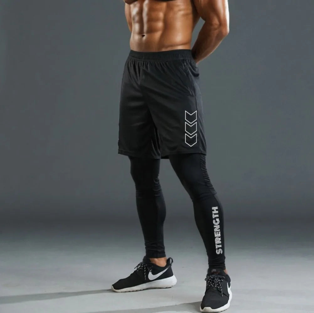 Men Training Athletic Pants Quick Dry Running Leggings Gym Workout Compression Pants