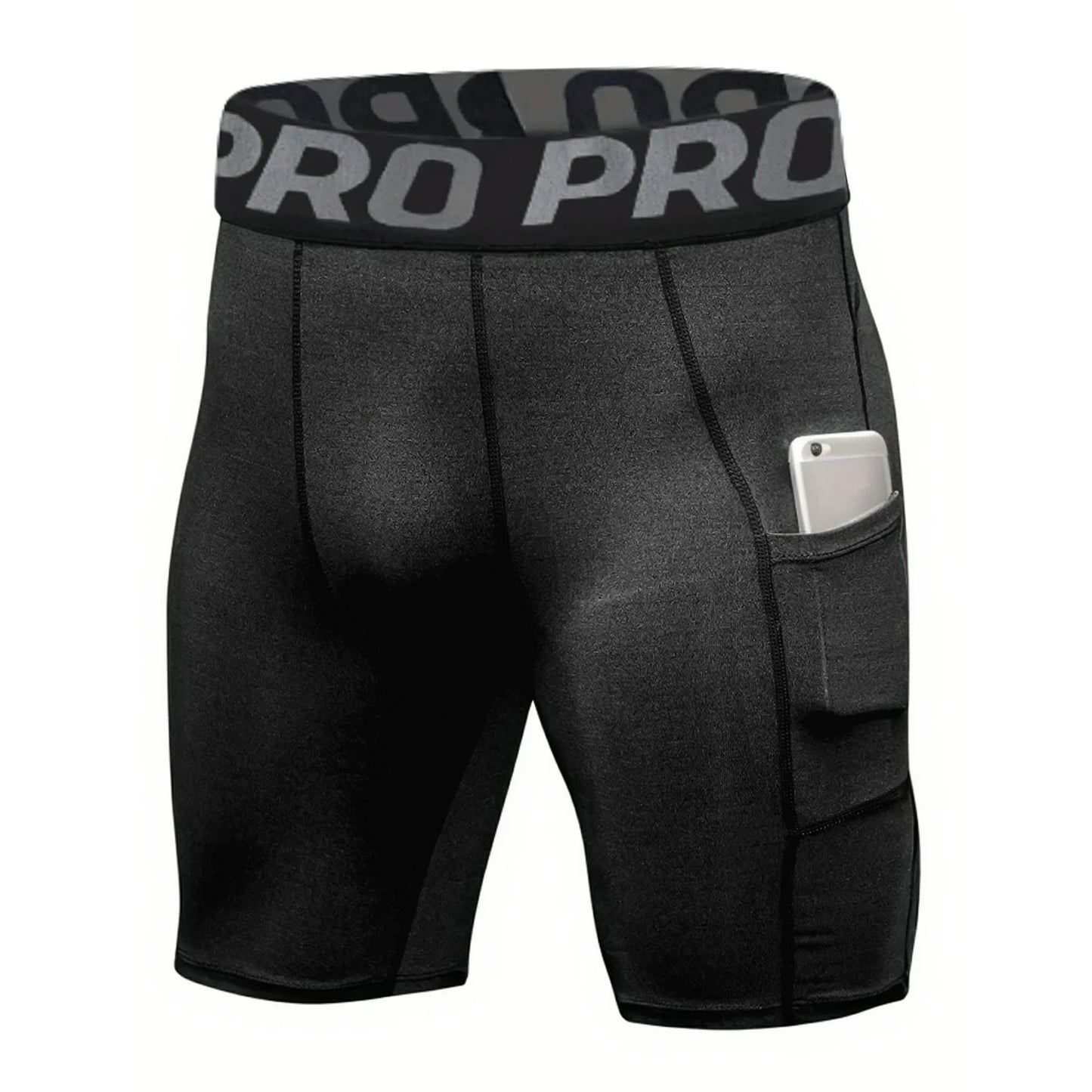 Compression Shorts Men with Pocket, Spandex Running Shorts Sport Athletic Workout Performance Underwear