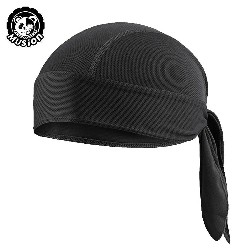 Musion Durag for Men Cycling Pirate Hat Breathable Mesh Pirate Bandana Cap Sweat Absorbent Helmet Inner Head Cover Skull Cap for