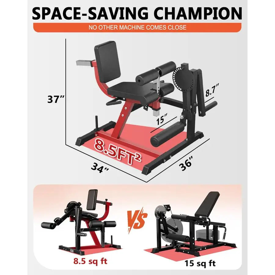Leg Extension and Curl Machine, Lower Body Special Leg Machine, Adjustable Leg Exercise Bench with Plate Loaded, Custom