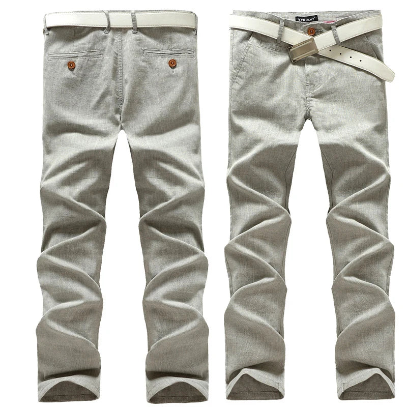 Plaid Pants Men Trousers Mens Fashion Casual High Quality Brand Business Oversized Pants Male Cotton Formal linen pants jean Man