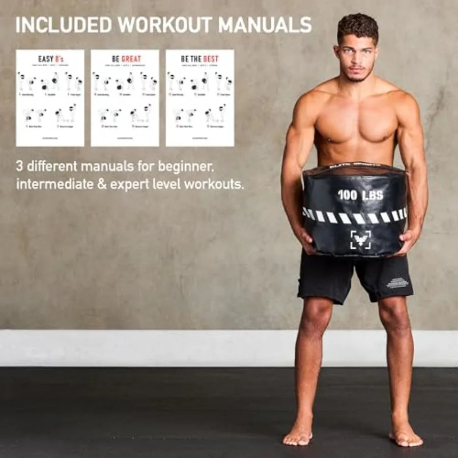 Elite Heavy-Duty Strongman Workout Sandbag Unfilled Fitness Sand Bag for Weight Training Full-Body Workout Cross Training Power