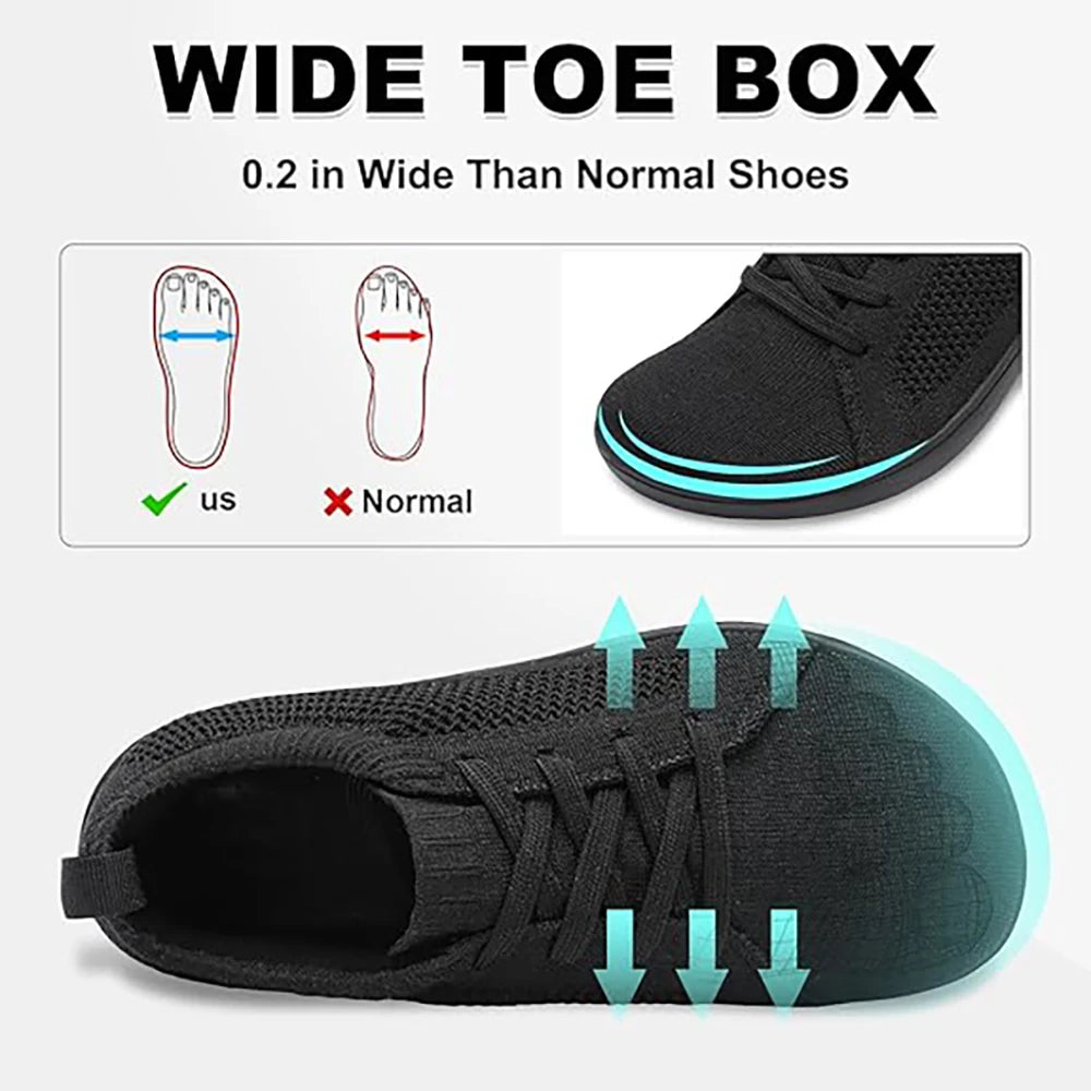 Minimalist Barefoot Shoes Unisex Lightweight Breathable Zero Soles Wide Toe Men's Running Shoes Outdoor Casual Walking Shoes